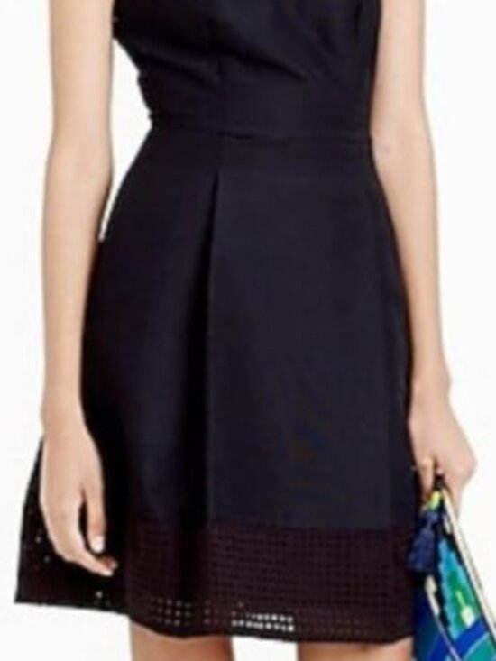 J. Crew Black Fit & Flare Dress - Size 10 - Picture 2 of 4